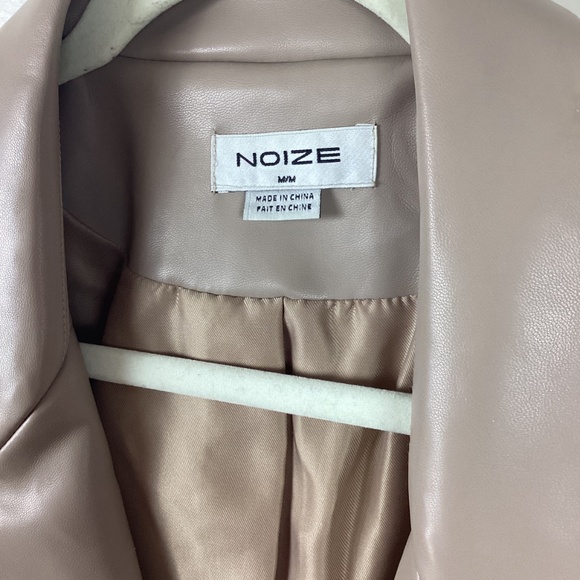 NNT Noize Vegan Leather Blazer Mid-Length Taupe Medium - Picture 4 of 8